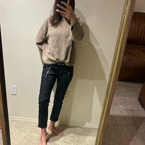 Isabel Marant pour H&M Coated Moto Skinny Pants Size 4 Low Rise Grunge Biker